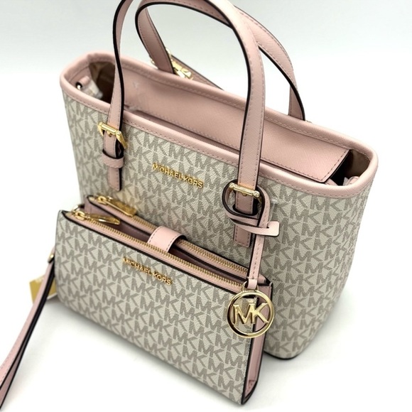 Michael Kors Jet Set Travel Extra-Small Top-Zip Tote Bag & Double Zip Wallet Set - Picture 8 of 12